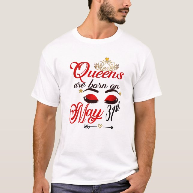 Camiseta Las Reinas De Chica De Cumpleaños Cutas Nacieron E (Anverso)