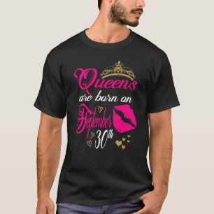 Camiseta Las Reinas De Impresión De Lip Rosado Nacieron El 