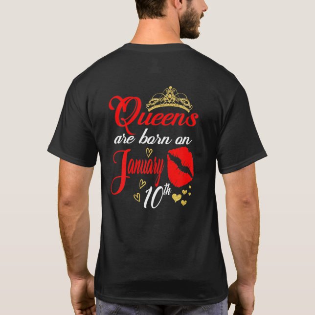 Camiseta Las Reinas Nacen El 10 De Enero De Capricorn B (Reverso)