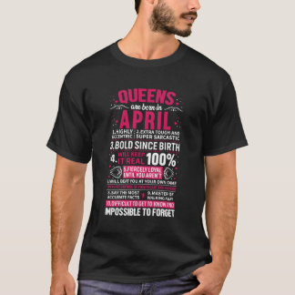 Camiseta Las Reinas Nacen En Abril
