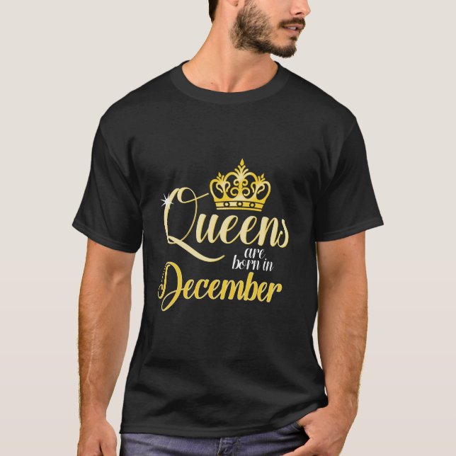 Camiseta Las Reinas Nacen En Diciembre Mujeres Cumpleaños L (Anverso)
