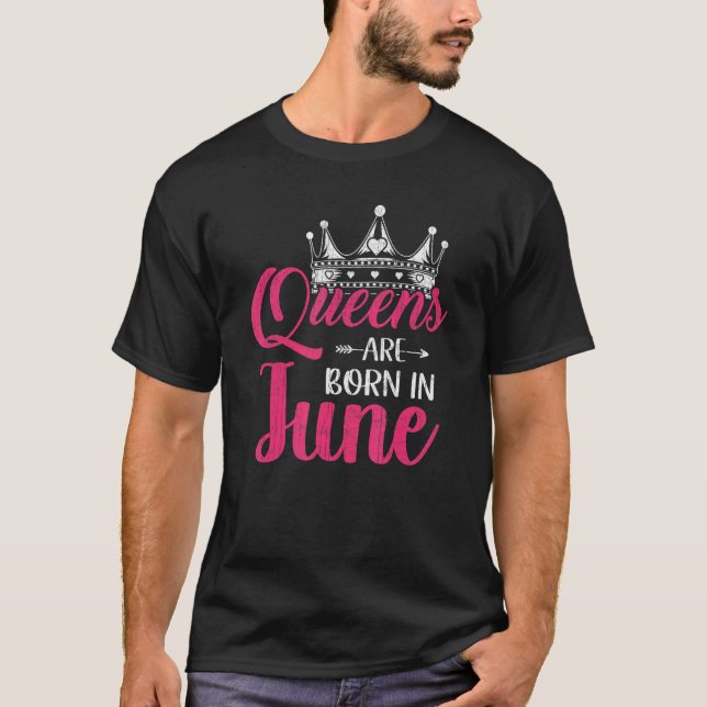 Camiseta Las Reinas Nacen En Junio Cumpleaños (Anverso)