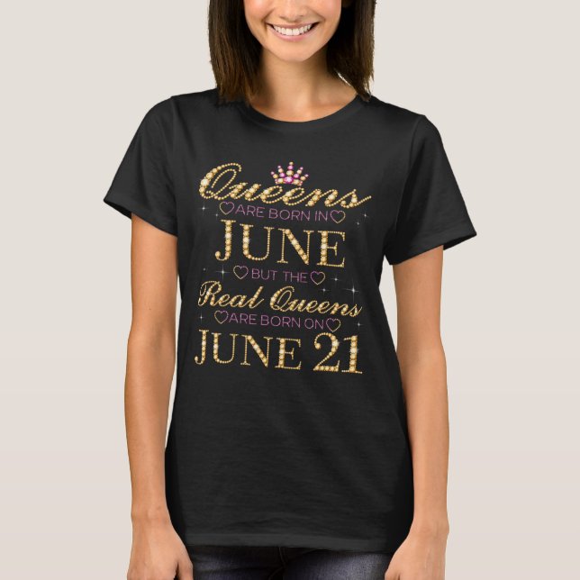 Camiseta Las Reinas Nacen En Junio Y Las Reinas Nacen En Ju (Anverso)