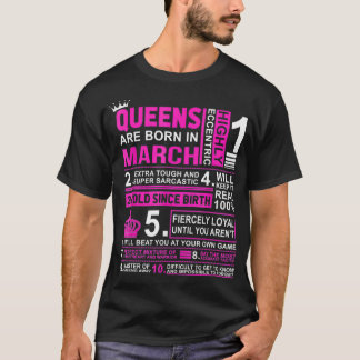 Camiseta Las Reinas Nacen En Marzo Cumpleaños