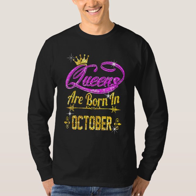 Camiseta Las reinas nacen en octubre (Anverso)