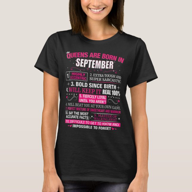 Camiseta Las reinas nacen en septiembre (Anverso)
