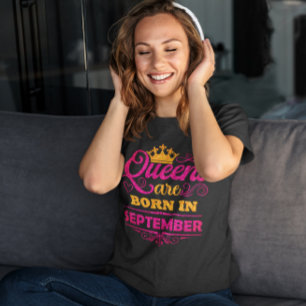 Camiseta Las reinas nacen en septiembre Falso brillo Cumple