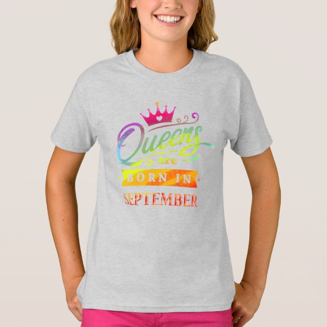 Camiseta Las reinas nacen en septiembre Regalo de cumpleaño (Anverso)