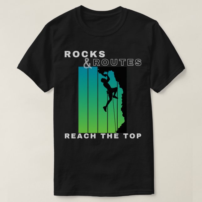 Camiseta Las rocas y las rutas llegan a los alpinistas supe (Diseño del anverso)