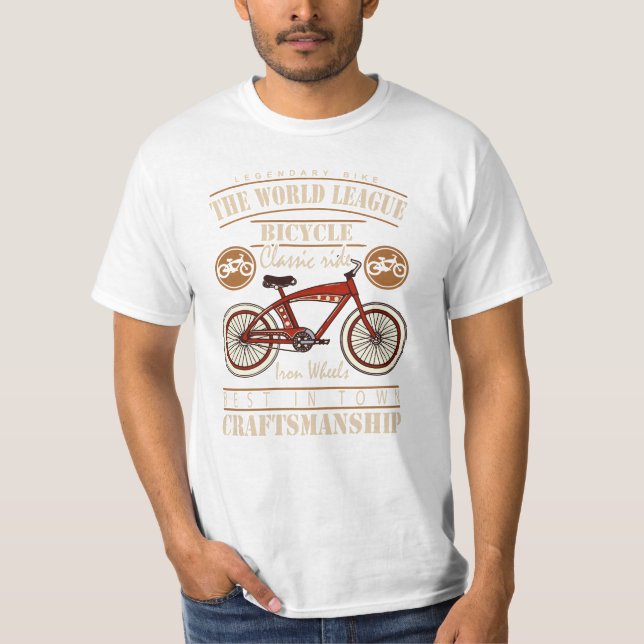 Camiseta Las ruedas de hierro de bicicleta clásicas de la l (Anverso)