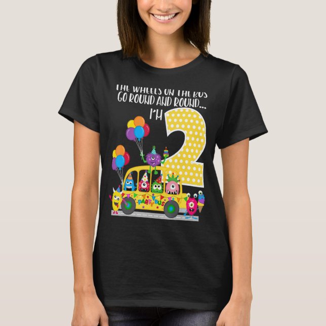 Camiseta Las Ruedas En El Autobús Segundo Cumpleaños Famili (Anverso)