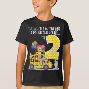 Camiseta Las Ruedas En El Autobús Segundo Cumpleaños Famili