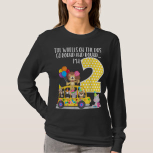 Camiseta Las Ruedas En El Autobús Segundo Cumpleaños Famili
