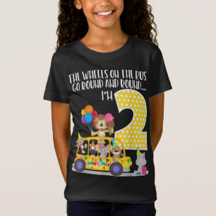 Camiseta Las Ruedas En El Autobús Segundo Cumpleaños Famili