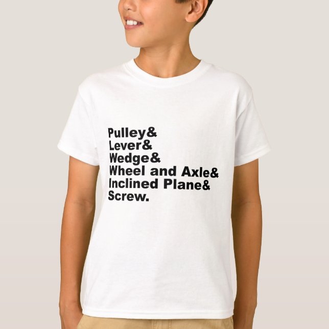 Camiseta Las seis máquinas simples de Arquímedes (Anverso)