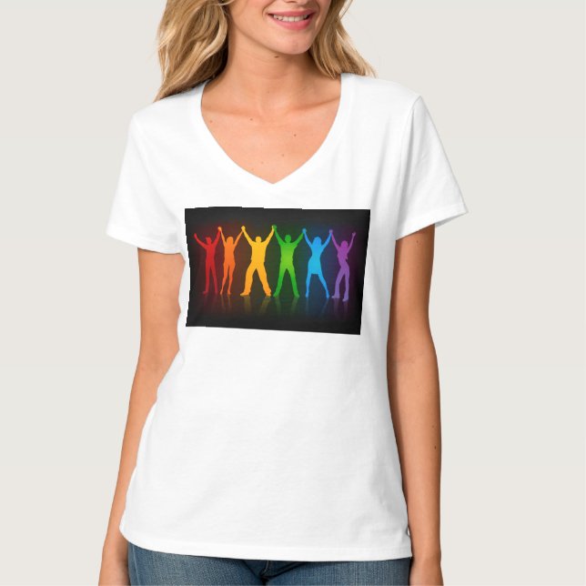 Camiseta Las seis siluetas de pie de Slipperyjoe con los br (Anverso)