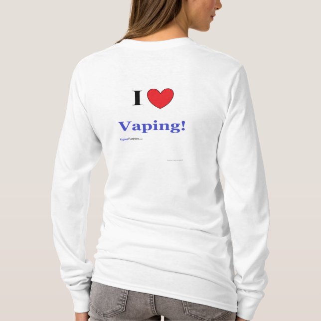 Camiseta Las señoras "amo Vaping!" Sudadera con capucha (Reverso)