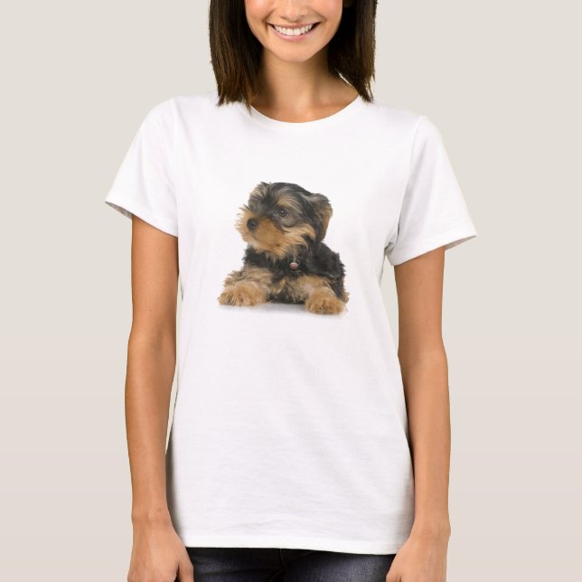 Camiseta Las señoras de Yorkshire Terrier cupieron la (Anverso)