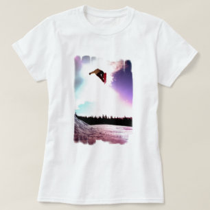 Camiseta Las señoras del aire de la snowboard cupieron la