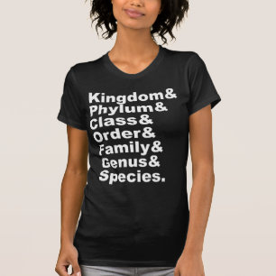 Camiseta Las Siete Categorías de la Taxonomía Biológica