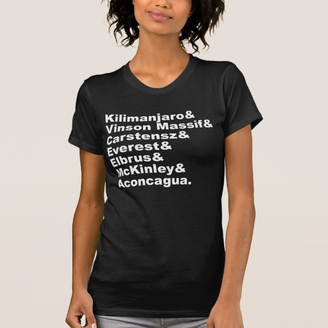 Camiseta Las Siete Montañas Más Altas De Cada Continente (Anverso)