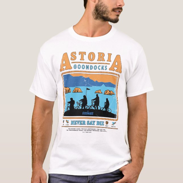 Camiseta Las siluetas tontas sobre el muelle de Astoria (Anverso)