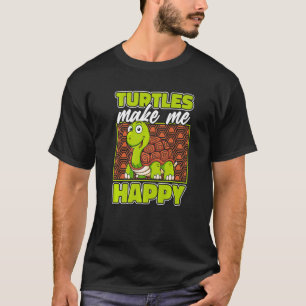 Camiseta Las tortugas me hacen feliz Tortuga pintada Tortug