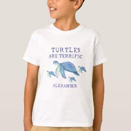 Camiseta Las tortugas son terribles tortugas de mar para ni