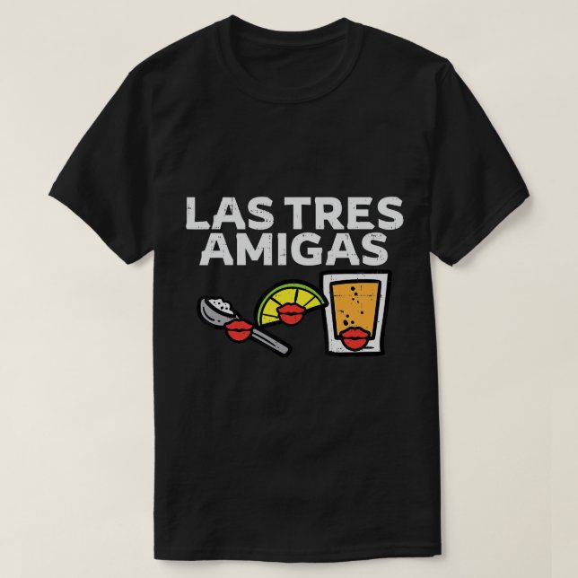 Camiseta Las tres amigas salina lima tequila cinco de mayo  (Diseño del anverso)