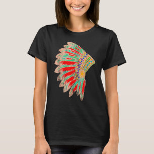 Camiseta Las tribus indias nativas de EE.UU. Feather Headdr