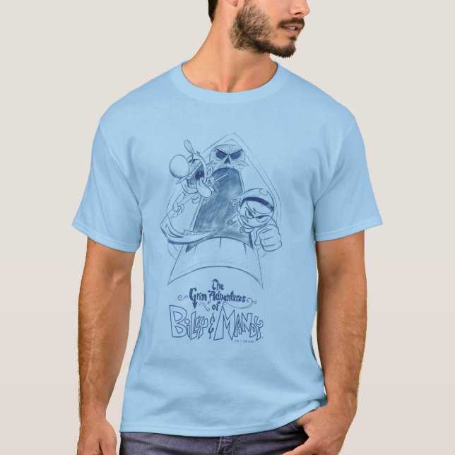 Camiseta Las tristes aventuras de Billy & Mandy Sketch Art (Anverso)