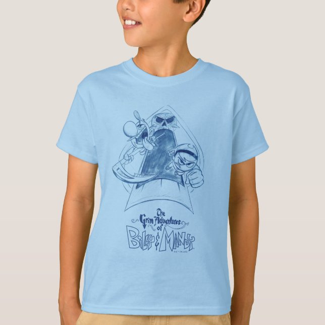 Camiseta Las tristes aventuras de Billy & Mandy Sketch Art (Anverso)