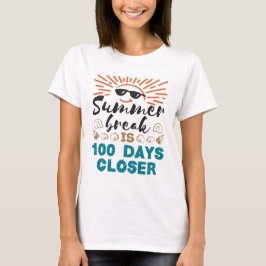 Camiseta Las vacaciones de verano se acercan a los 100 días