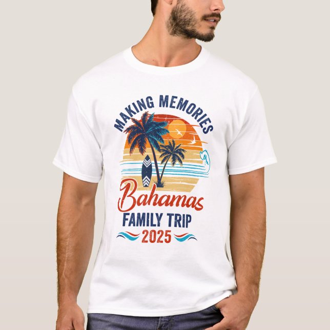 Camiseta Las vacaciones familiares en Bahamas 2025 y la alt (Anverso)