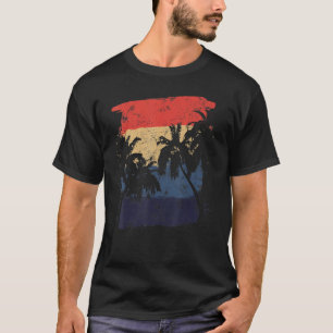 Camiseta Las Vacaciones Retro Coconut Palm Tree Hawaiian Be