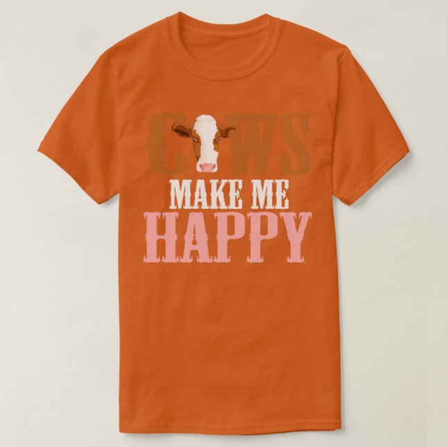 Camiseta Las vacas me hacen feliz (Diseño del anverso)