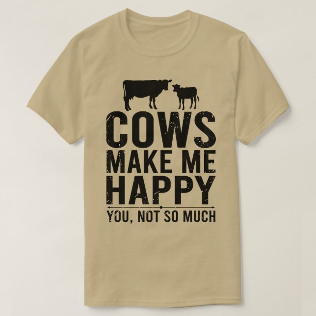 Camiseta Las vacas me hacen feliz de que no seas tan divert (Diseño del anverso)