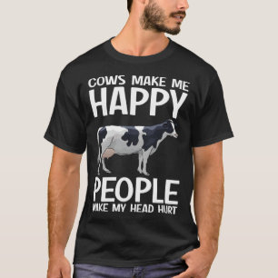 Camiseta Las Vacas Me Hacen Feliz La Gente Me Duele La Cabe