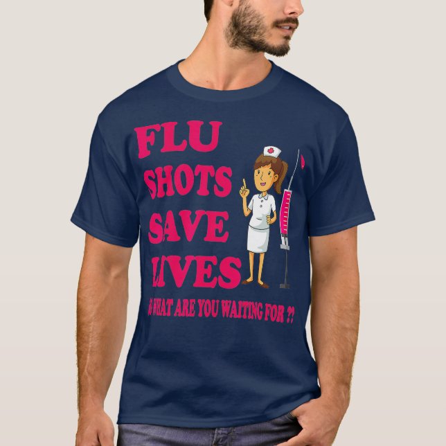 Camiseta Las vacunas contra la gripe salvan vidas Médicas m (Anverso)