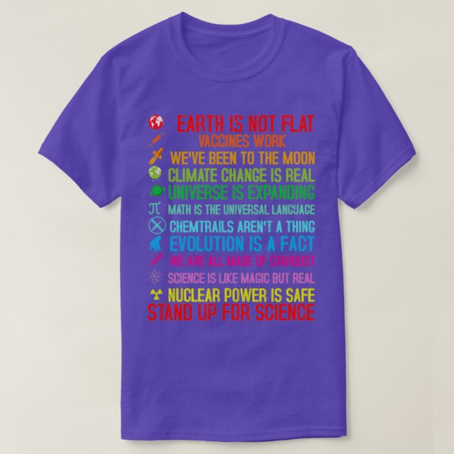 Camiseta Las vacunas planas de la Tierra trabajan en la cie (Diseño del anverso)