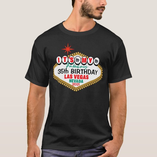 Camiseta Las Vegas es mi Fiesta de cumpleaños (Anverso)