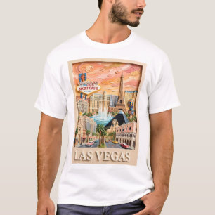 Camiseta Las Vegas Nevada Impasto Vintage Lugares emblemáti