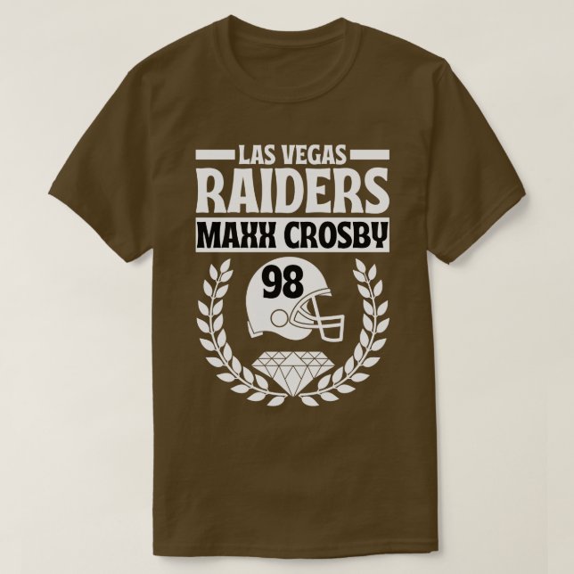 Camiseta Las Vegas Raiders Maxx Crosby 98 Casco Americano (Diseño del anverso)