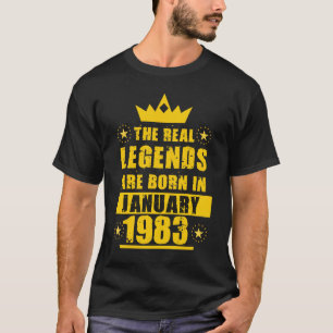 Camiseta Las verdaderas leyendas nacen en enero de 1983 ret