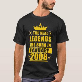 Camiseta Las verdaderas leyendas nacen en enero de 2008 ret