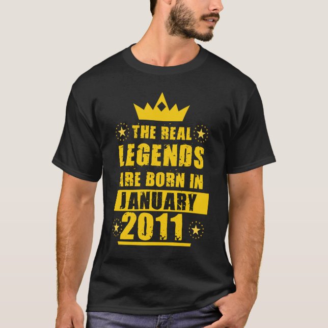 Camiseta Las verdaderas leyendas nacen en la retro de enero (Anverso)