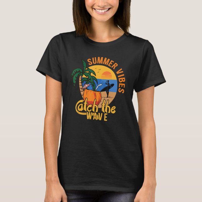 Camiseta Las Vibes De Verano Atraviesan La Playa Del Surf W (Anverso)