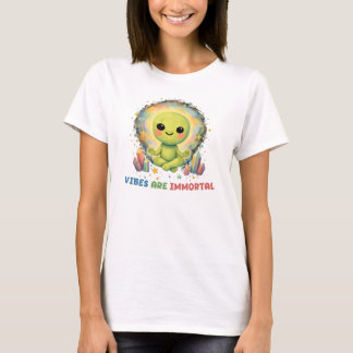 Camiseta Las Vibraciones de Alien Meditando Son Aura de Cri