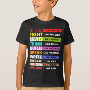 Camiseta Las vidas negras de los líderes negros Mes de la h