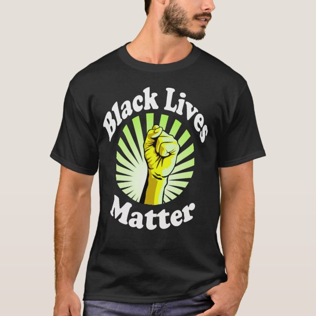 Camiseta Las vidas negras de los puños amarillos importan B (Anverso)